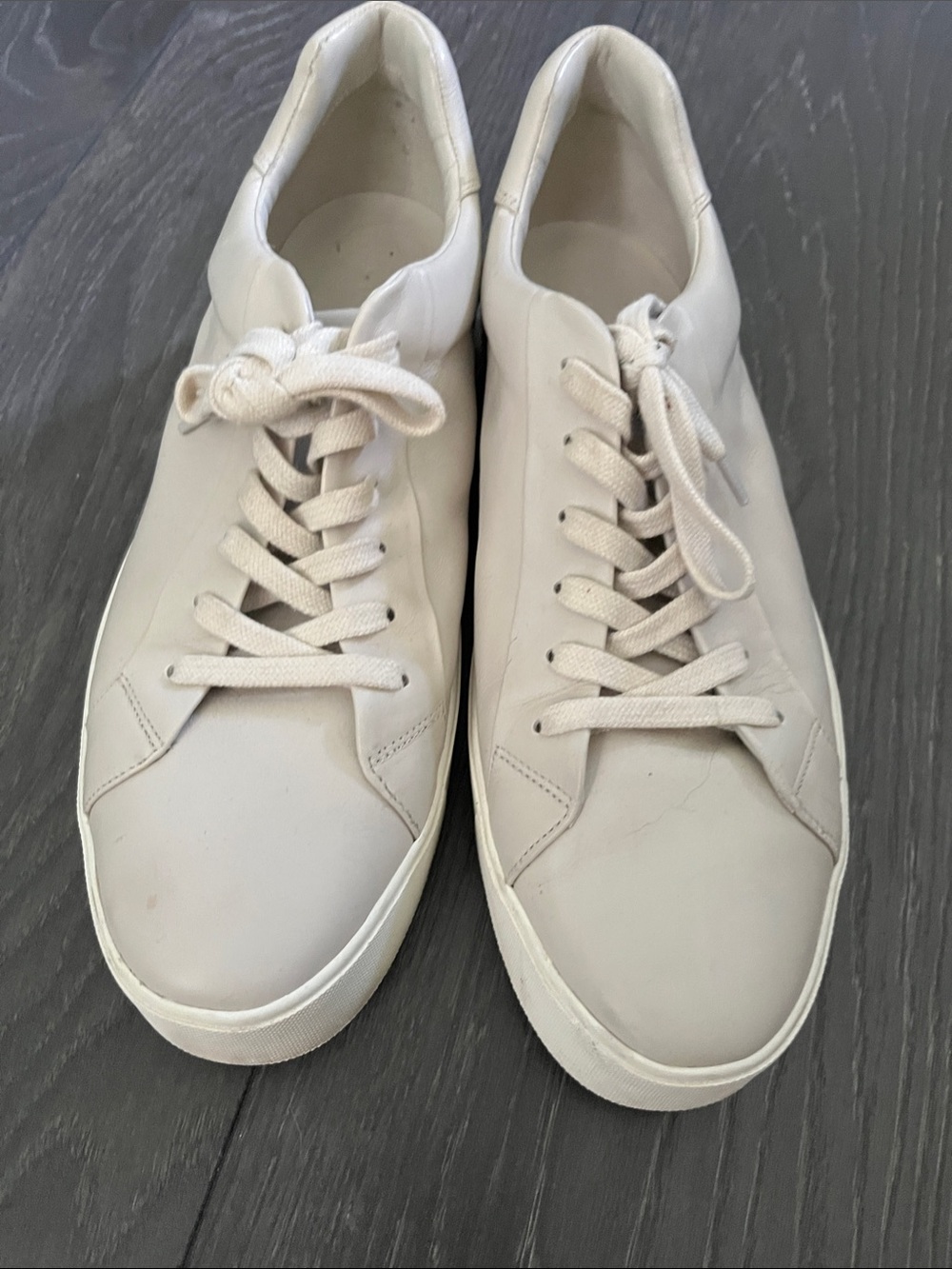 Vince Off-White Leather Low-Top Sneakers